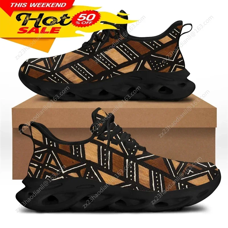 Women Shoes Running - รองเท้าผ้าใบลายชนเผ่าแอฟริกันสำหรับผู้ชาย รองเท้าวิ่งแฟชั่นใหม่สำหรับผู้ชาย ควบคุมการเคลื่อนไหวได้ดี รองเท้าแบบผูกเชือก