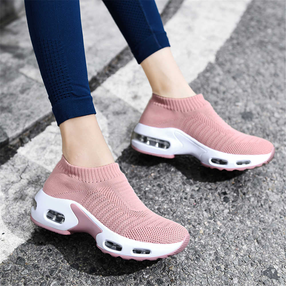 Women Shoes Running - รองเท้าบูทส้นสูงไซส์ใหญ่เบอร์ 38 สำหรับผู้หญิง รองเท้าวิ่งกีฬา รองเท้าผ้าใบ รองเท้ากีฬา