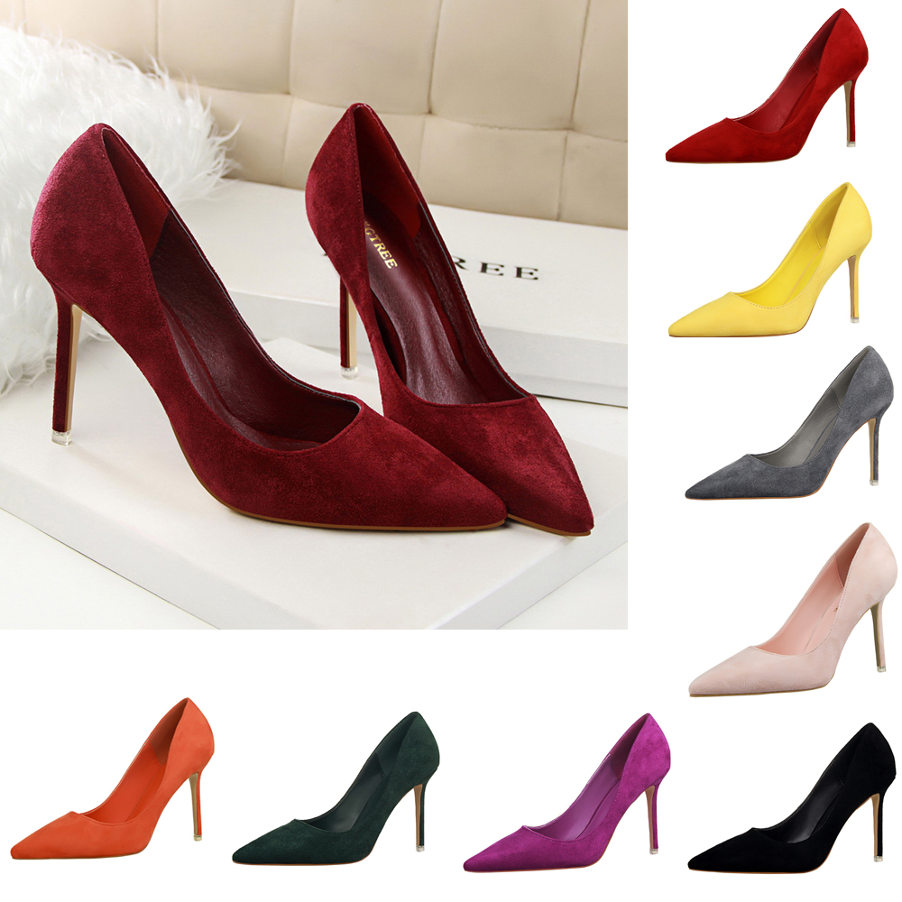 Court Heel Pointed - Elegant Classic Suedeปั๊ม4 