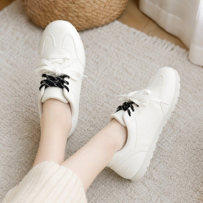 Women Shoes Running - รองเท้าผ้าใบวิ่งลำลองไซส์ใหญ่สำหรับผู้หญิง รองเท้ากีฬากลางแจ้งสีขาว แฟชั่น ระบายอากาศได้ดี รองเท้าเทรนเนอร์ออกกำลังกายรุ่นใหม่
