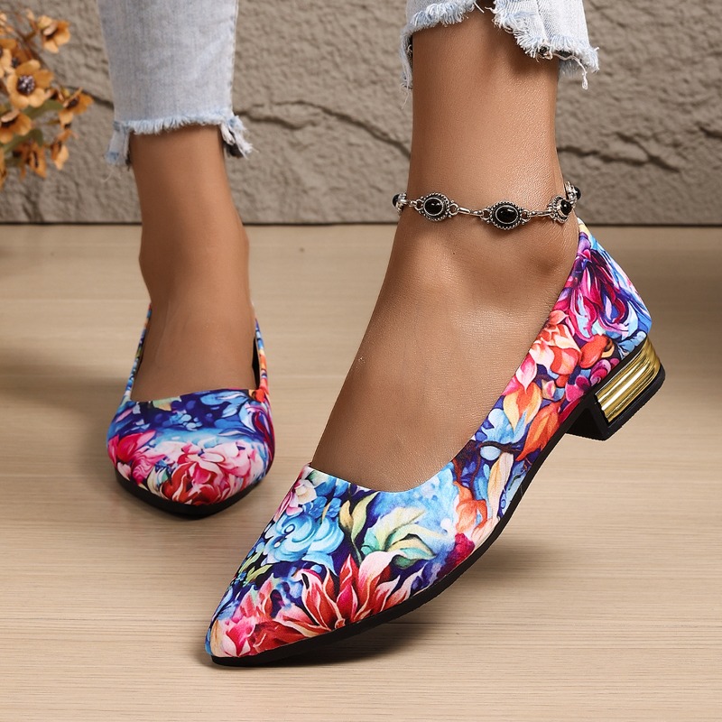 Women'S Shoes Large - รองเท้าส้นหนา ไซส์ใหญ่ แฟชั่น รองเท้าผู้หญิงแบบสวม รุ่นใหม่ ฤดูใบไม้ผลิ