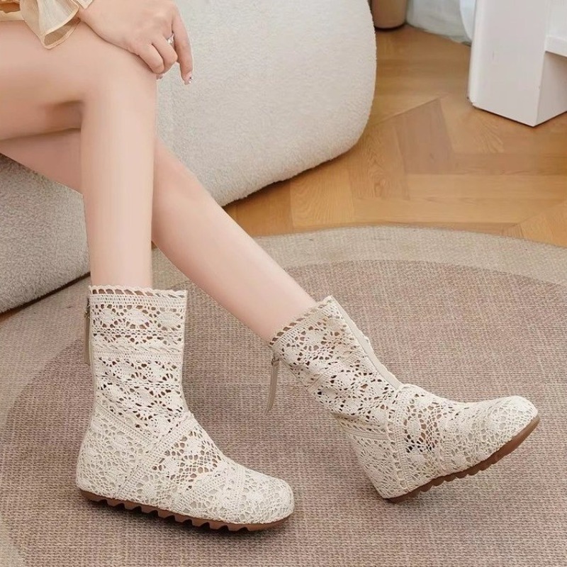 Women'S Shoes Size 40 In Us - รองเท้าบูทโครเชต์แบบโปร่งลายฉลุรุ่นใหม่ปี 2026 ไซส์ XL แฟชั่นสำหรับผู้หญิง พื้นรองเท้าทำจากเอ็นวัว