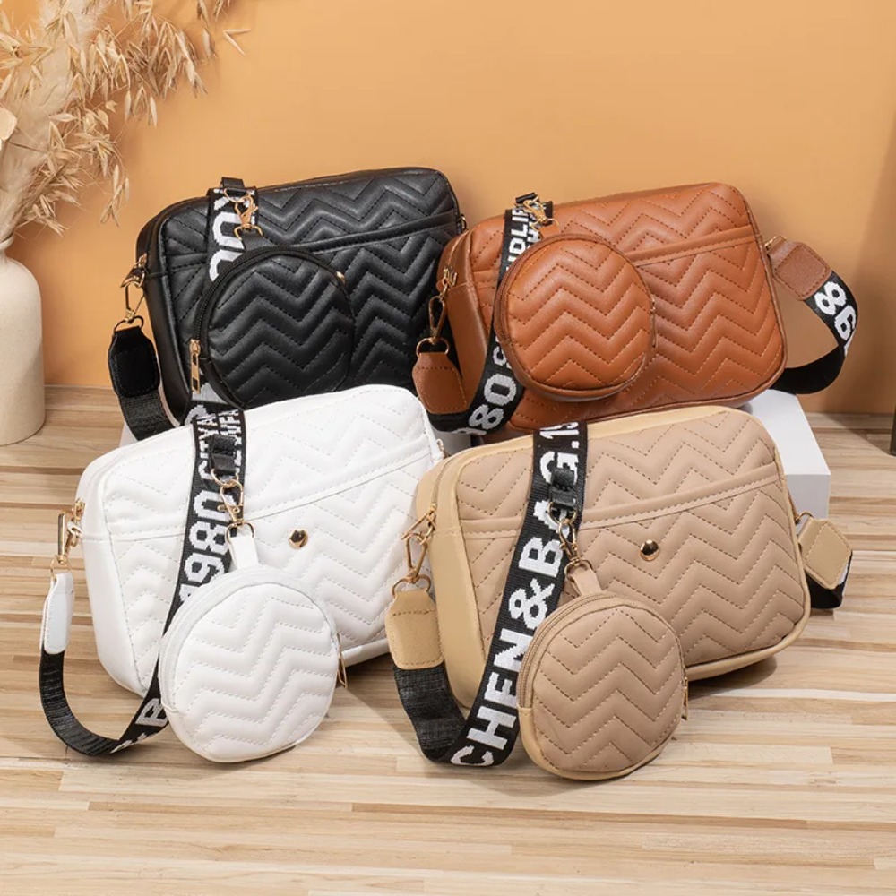Women'S Shoes Louis Vuitton - กระเป๋าสะพายข้างผู้หญิงหนัง PU แบบมีซิป กระเป๋าถือแฟชั่นสไตล์เรโทรเกาหลี ลายวี กระเป๋าเดินทางลำลอง