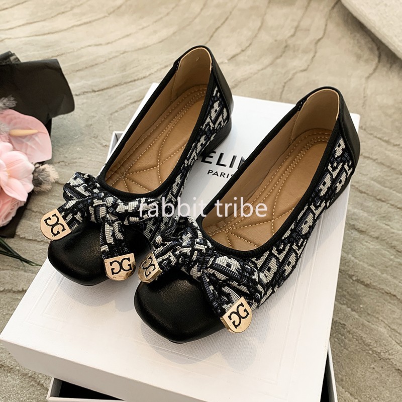 Women'S Shoes - รองเท้าส้นเตี้ยแบบสวมสบายสไตล์ฝรั่งเศสสำหรับผู้หญิง ดีไซน์เซ็กซี่ หัวเหลี่ยม แต่งลายปัก เหมาะกับกระโปรง ส้นเตี้ยเล็กน้อย