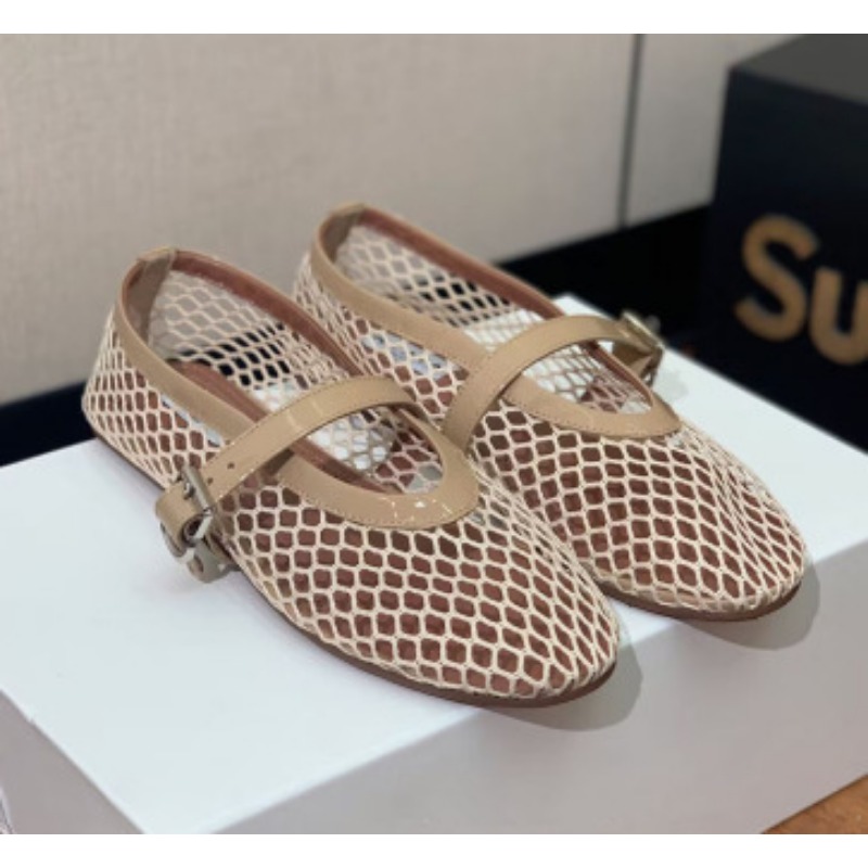 Women'S Shoes Size 40 In Us - ในฤดูร้อน ใส่รองเท้าหัวมน แบบมีหัวเข็มขัด ดีไซน์ลำลองและสวมใส่สบาย รองเท้าส้นเตี้ยสำหรับผู้หญิง รองเท้าแมรี่เจนแบบคัตเอาท์