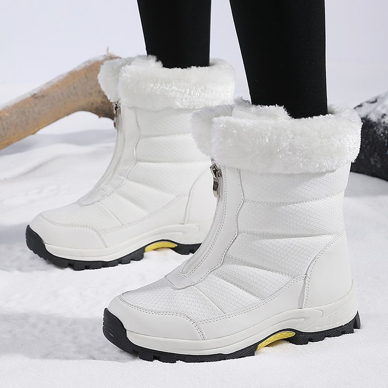 Women'S Shoes Water Resistant - รองเท้าบูทหิมะสำหรับผู้หญิงฤดูหนาว รองเท้าบูทหุ้มข้อกันน้ำ รองเท้าบูทเดินป่าหิมะหนาและอบอุ่น รองเท้าผ้าฝ้ายสำหรับกิจกรรมกลางแจ้ง