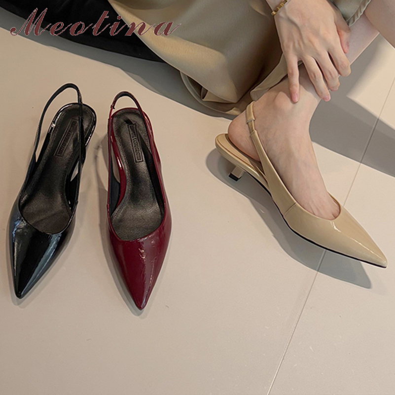 Women'S Shoes Size 40 In Us - มีโอติน่าผู้หญิงหนังแท้รองเท้าส้นสูงแบบสวมปลายแหลมส้นกลางบางดีไซน์เรียบง่ายสุภาพสตรีรองเท้าแฟชั่นฤดูใบไม้ผลิฤดูใบไม้ร่วง 40