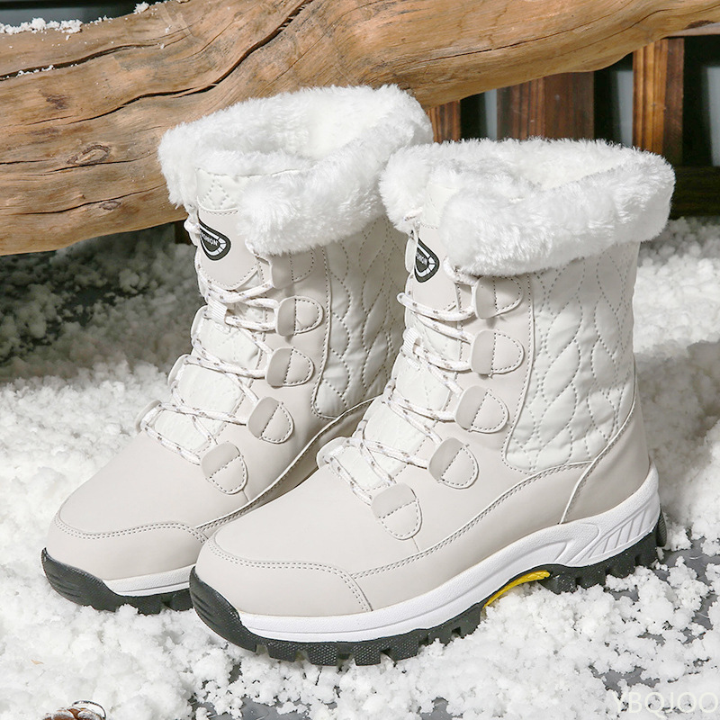 Women'S Shoes Water Resistant - รองเท้าบูทหิมะสำหรับผู้หญิง สำหรับเดินทางกลางแจ้ง กันน้ำ กันลื่น บุหนา อุ่น