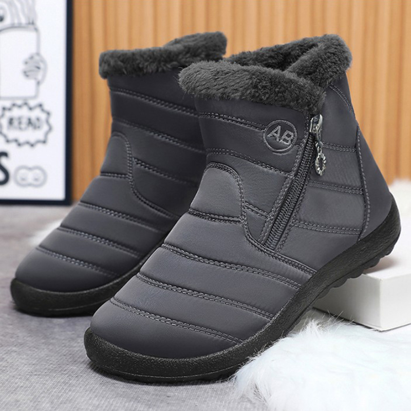 Women'S Shoes Water Resistant - รองเท้าบูทสตรี รองเท้าบูทข้อเท้าสตรีมีขน รองเท้าฤดูหนาว รองเท้าส้นเตี้ยสตรี รองเท้าบูทฤดูหนาว รองเท้าบูทกันหิมะกันน้ำ
