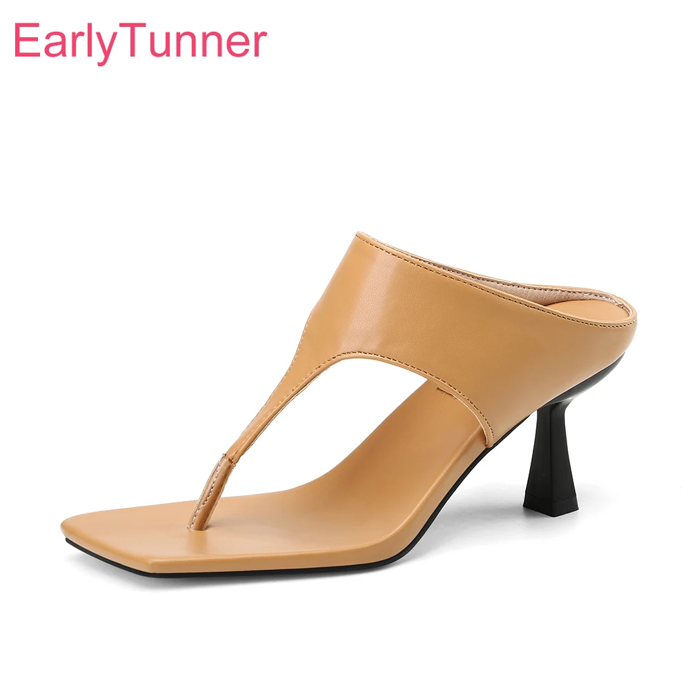 Women'S Shoes In Size 12 - ฤดูร้อนใหม่ Mature Apricot สีดําผู้หญิงรองเท้าแตะสไลด์แฟชั่นรองเท้าส้นสูง Lady รองเท้าขนาดใหญ่ขนาดเล็กขนาด