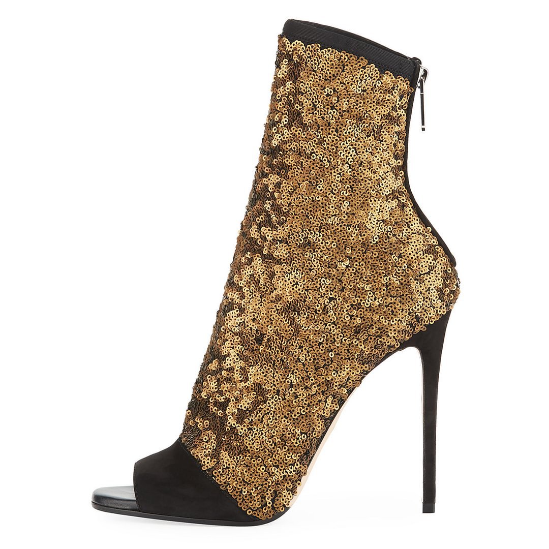 Women'S Shoes Large - รองเท้าส้นสูงแบบเปิดนิ้วเท้าประดับเพชร ดีไซน์ซิปหลัง ขนาดใหญ่ สำหรับฤดูร้อน