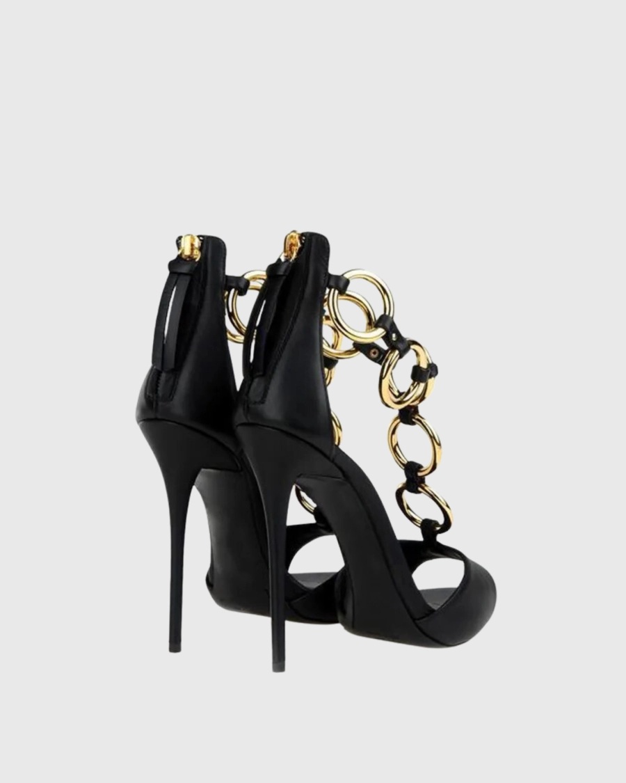 รองเท้าส้นสูงแบบเปิดส้นสำหรับผ - Gold Chain Sandal บทวิจารณ์และราคา