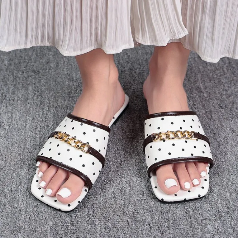 รองเท้าแตะสตรีแบบเปิดหัวทรงสี่ - Gold Chain Sandal บทวิจารณ์และราคา