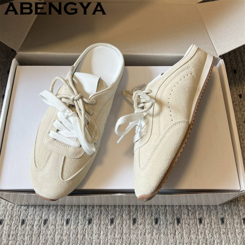 รองเท้าสลิปเปอร์แบบผูกเชือกสำห - Women Shoes Running บทวิจารณ์และราคา