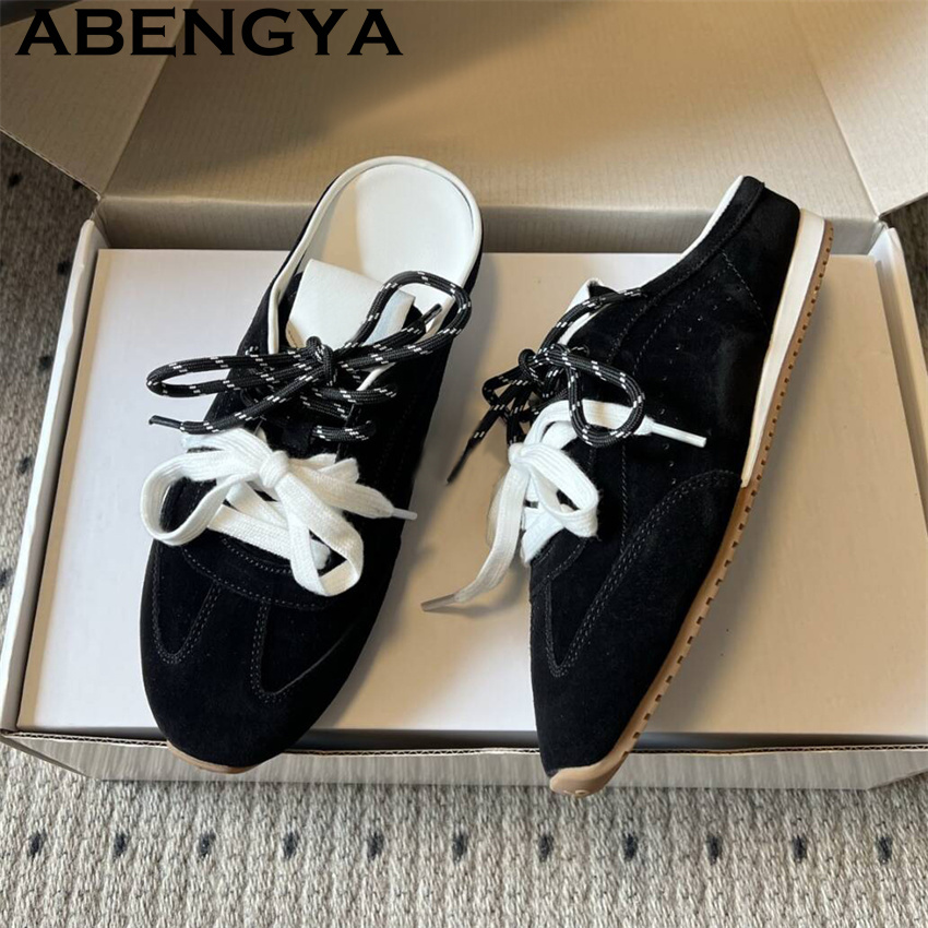 รองเท้าสลิปเปอร์แบบผูกเชือกสำห - Women Shoes Running บทวิจารณ์และราคา