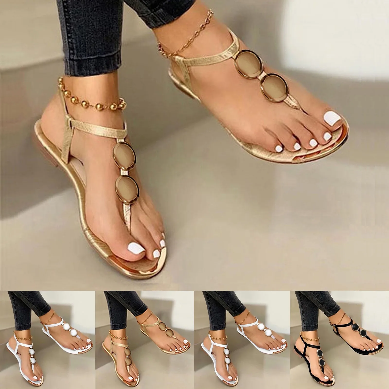 รองเท้าแตะสายโซ่สีทองรองเท้าแต - Gold Chain Sandal บทวิจารณ์และราคา