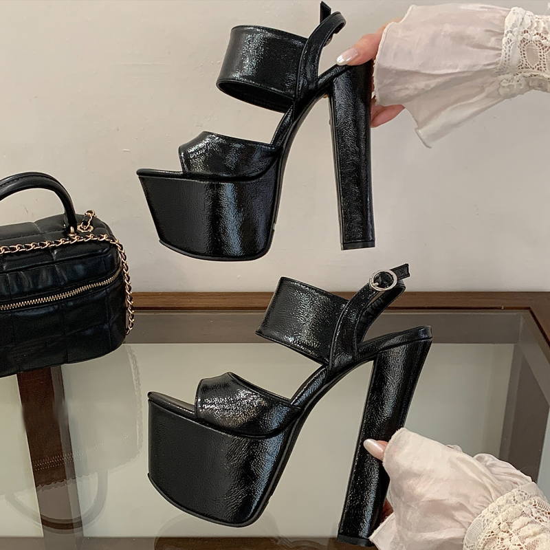 รองเท้าส้นสูงแบบหนา สไตล์โรมัน - Women'S Shoes Large บทวิจารณ์และราคา