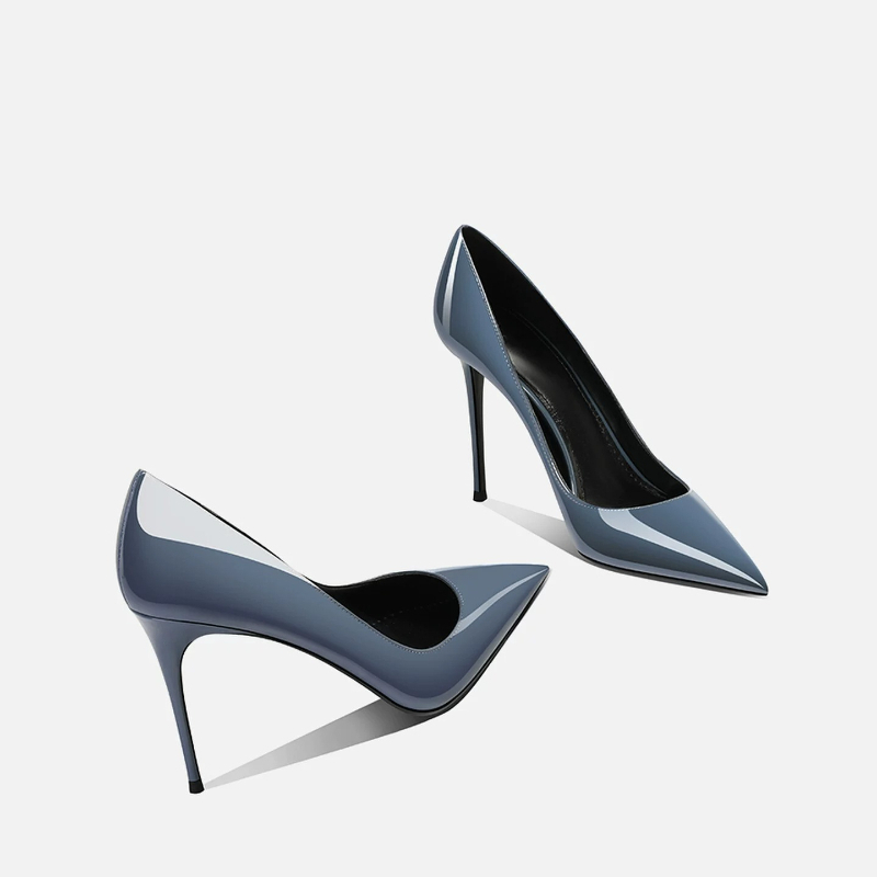 รองเท้าส้นสูงสีเทา-น้ำเงินสำหร - Women'S Shoes Navy Blue บทวิจารณ์และราคา