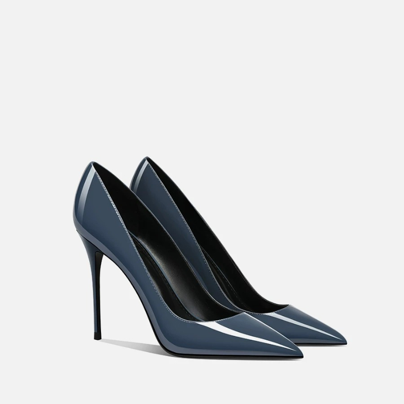 รองเท้าส้นสูงสีเทา-น้ำเงินสำหร - Women'S Shoes Navy Blue บทวิจารณ์และราคา