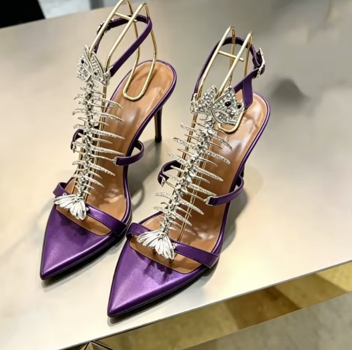 รองเท้าส้นสูงแบบส้นเข็มประดับเ - Women'S Shoes Large บทวิจารณ์และราคา
