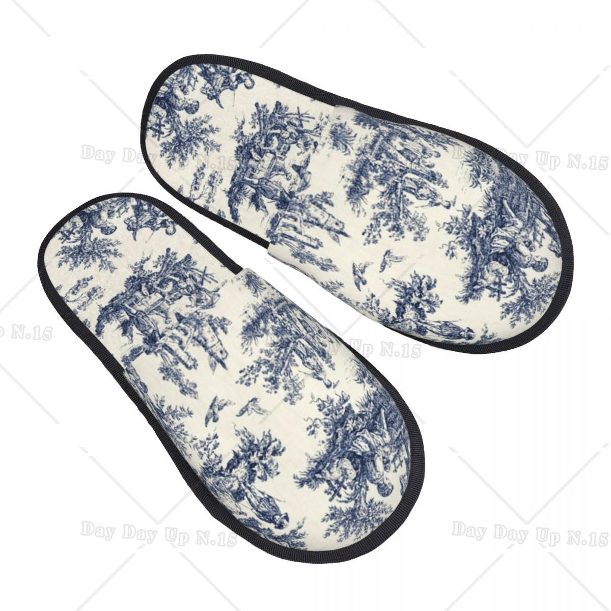 Vintage Toile De Jouy Comfort  - Women'S Shoes Navy Blue บทวิจารณ์และราคา
