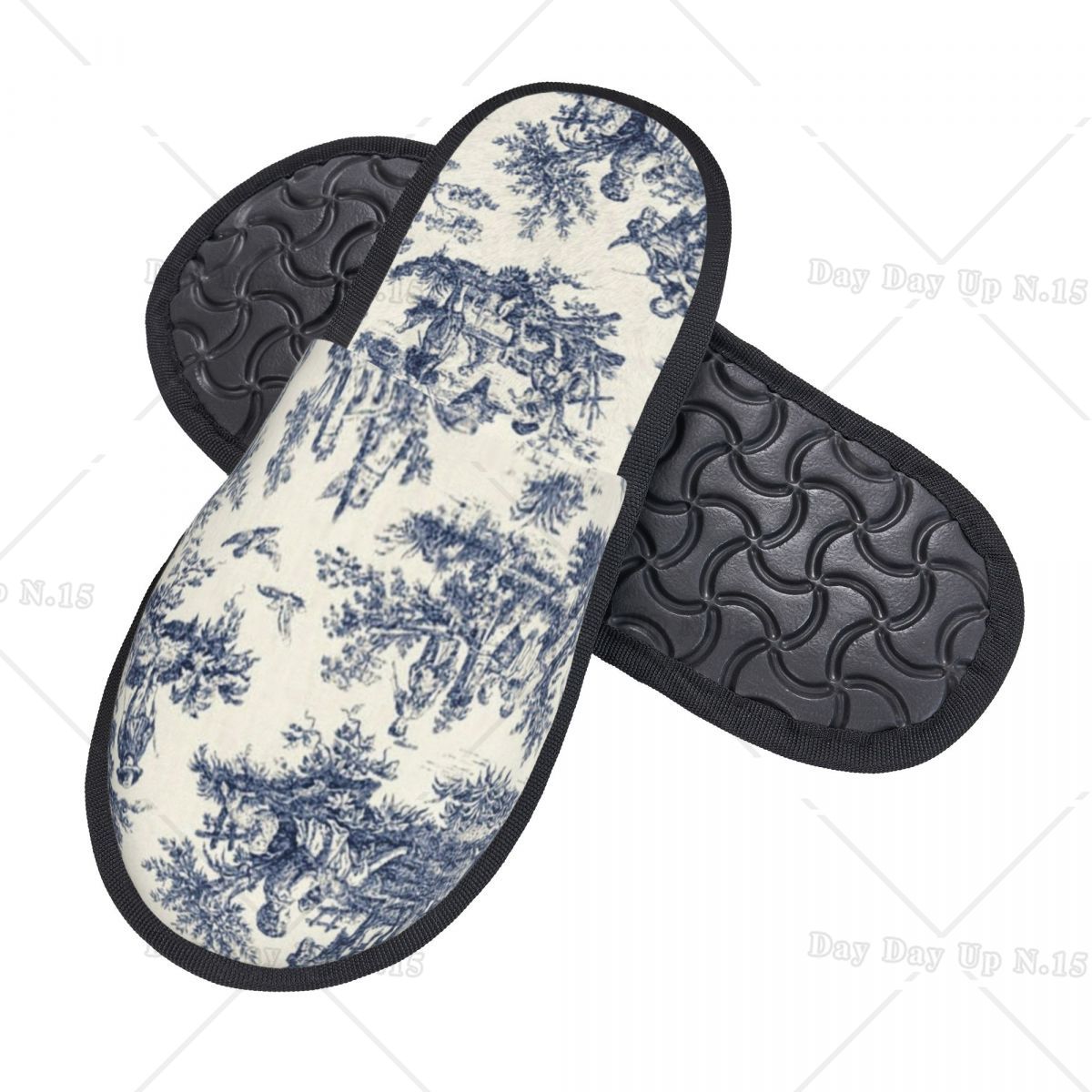 Vintage Toile De Jouy Comfort  - Women'S Shoes Navy Blue บทวิจารณ์และราคา