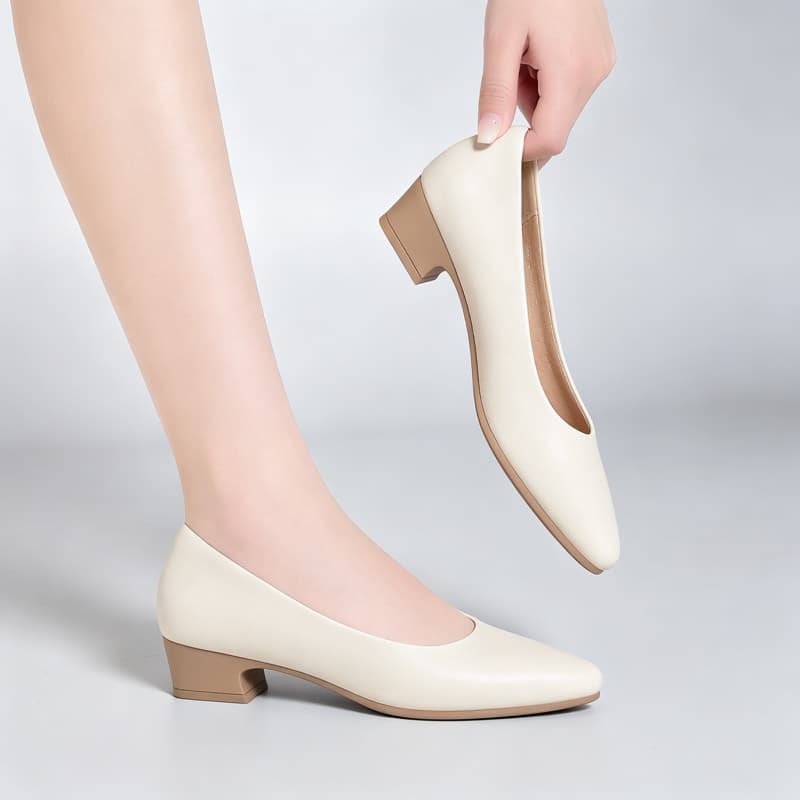 รองเท้าหนังนุ่มสำหรับผู้หญิง ด - Court Heel Pointed บทวิจารณ์และราคา