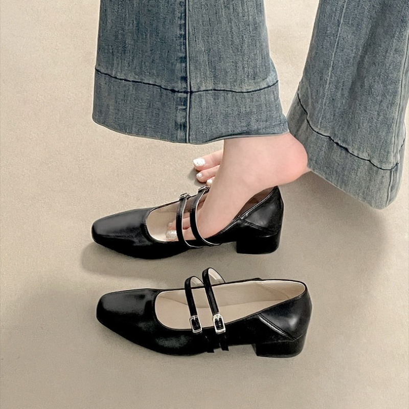 รองเท้าส้นเตี้ยทรงเหลี่ยมสำหรั - Women'S Shoes บทวิจารณ์และราคา
