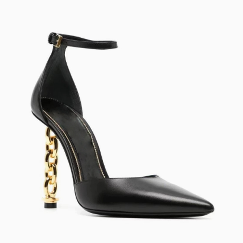 รองเท้าส้นสูงแบบเปิดนิ้วเท้าปร - Gold Chain Sandal บทวิจารณ์และราคา
